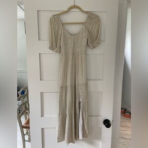 Abercrombie & Fitch Green Gingham Maxi Dress